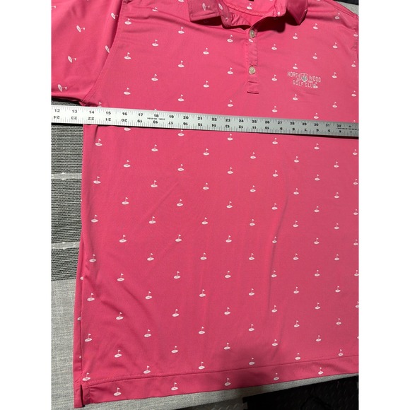 FootJoy FJ North Wood Golf CliAthletic Fit Golf Polo Shirt Mens Large Pink - Picture 3 of 6
